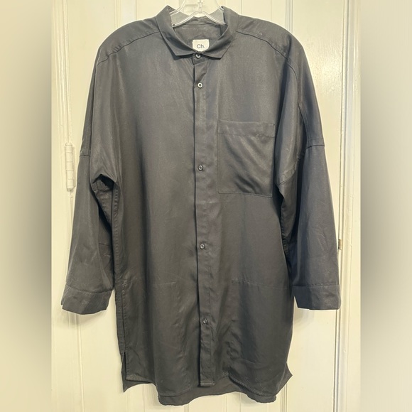 Ch. BLACK TENCEL BUTTON UP LONG SLEEVE - Picture 5 of 8